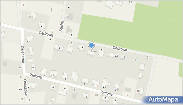 Rurzyca, Cedrowa, 10, mapa Rurzyca