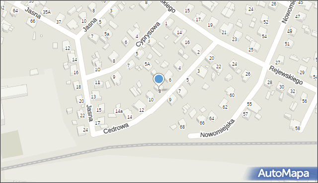 Rybnik, Cedrowa, 8, mapa Rybnika
