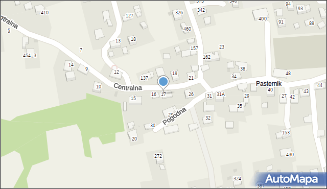 Rzozów, Centralna, 17, mapa Rzozów