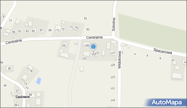 Sadowie, Centralna, 112, mapa Sadowie