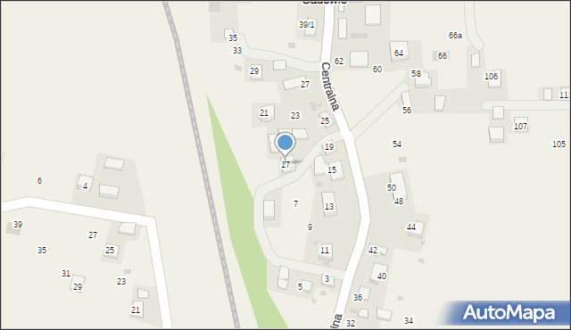 Sadowie, Centralna, 17, mapa Sadowie