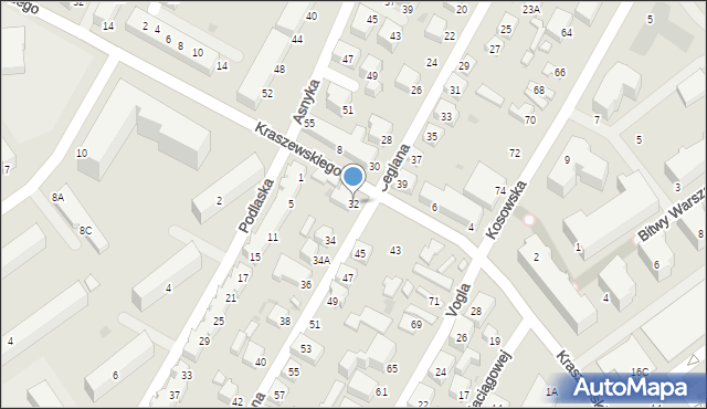 Siedlce, Ceglana, 32, mapa Siedlce