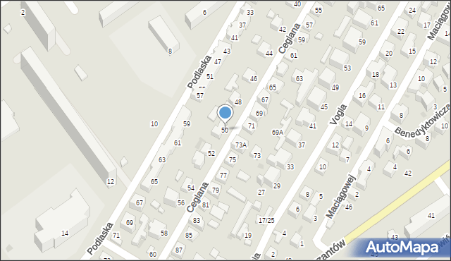 Siedlce, Ceglana, 50, mapa Siedlce