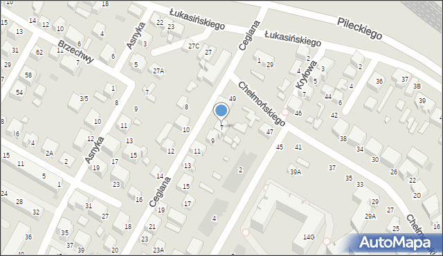 Siedlce, Ceglana, 7, mapa Siedlce