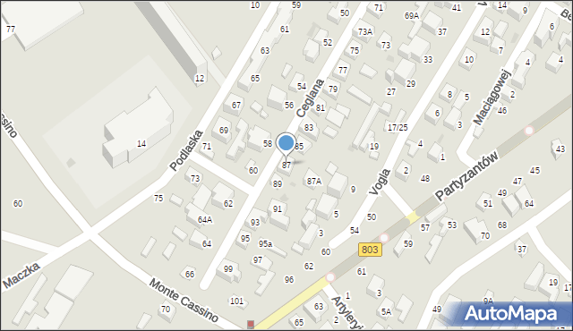 Siedlce, Ceglana, 87, mapa Siedlce