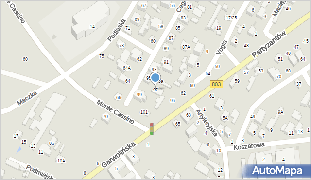 Siedlce, Ceglana, 97, mapa Siedlce