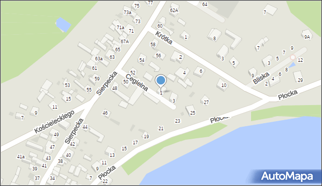 Skępe, Cegielna, 1, mapa Skępe