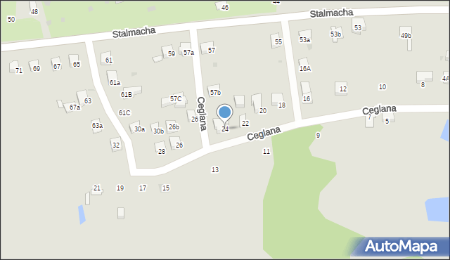 Skoczów, Ceglana, 24, mapa Skoczów