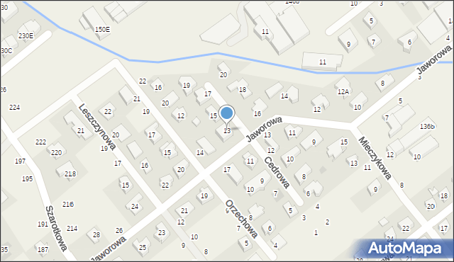 Skórzewo, Cedrowa, 13, mapa Skórzewo