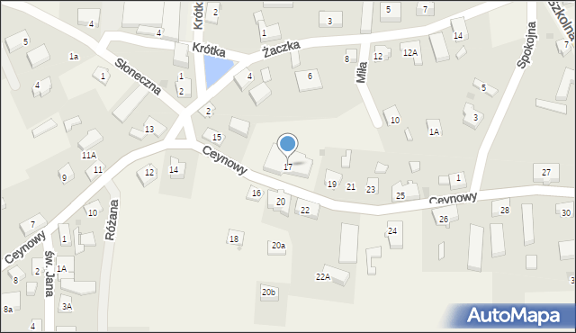 Sławoszyno, Ceynowy Floriana, dr., 17, mapa Sławoszyno