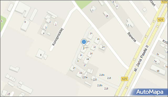 Słupno, Ceglana, 1l, mapa Słupno