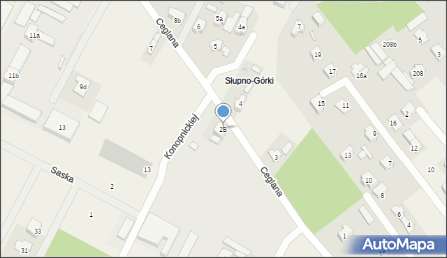 Słupno, Ceglana, 2B, mapa Słupno