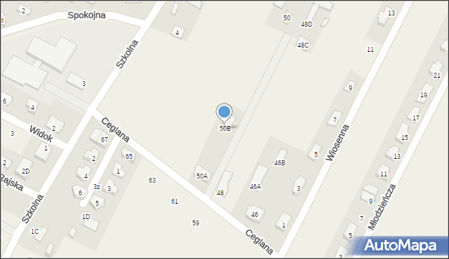 Słupno, Ceglana, 50B, mapa Słupno