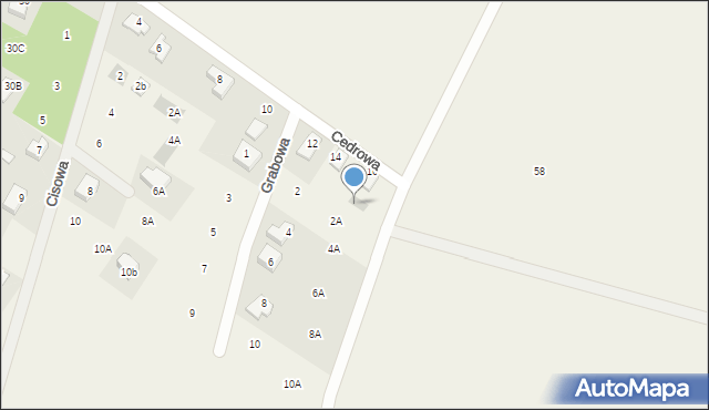 Słupno, Cedrowa, 16a, mapa Słupno