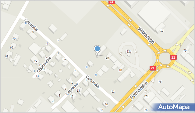 Słupsk, Cecorska, 8a, mapa Słupska