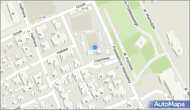 Sopot, Ceynowy Floriana, dr., 5-7, mapa Sopotu