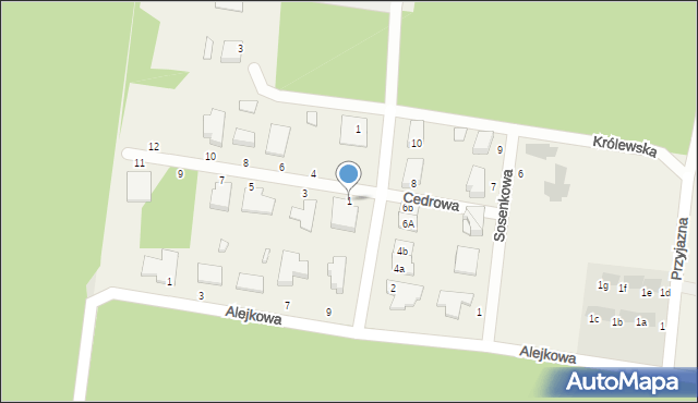 Sowlany, Cedrowa, 1, mapa Sowlany