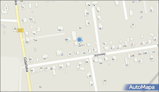 Starogard Gdański, Ceynowy Floriana, dr., 1A, mapa Starogard Gdański