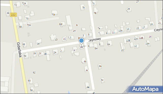 Starogard Gdański, Ceynowy Floriana, dr., 4a, mapa Starogard Gdański