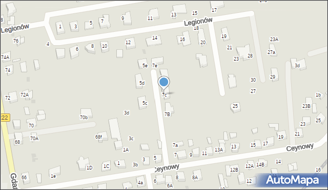 Starogard Gdański, Ceynowy Floriana, dr., 7c, mapa Starogard Gdański