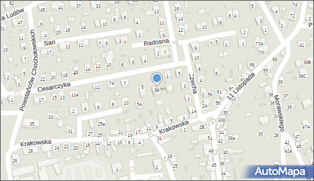 Stary Sącz, Cesarczyka Romana, 3A, mapa Stary Sącz