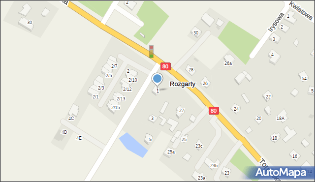 Stary Toruń, Cedrowa, 1, mapa Stary Toruń