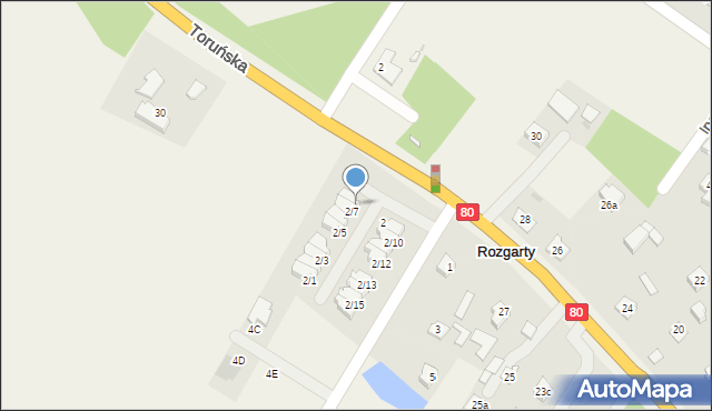 Stary Toruń, Cedrowa, 2/8, mapa Stary Toruń