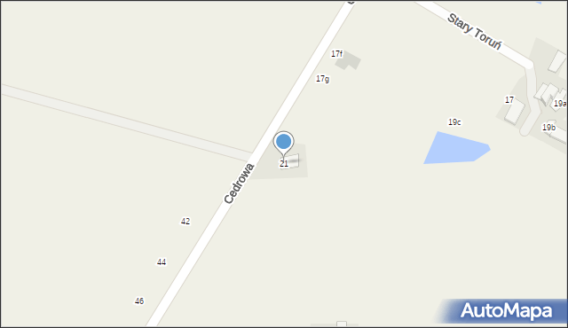 Stary Toruń, Cedrowa, 21, mapa Stary Toruń