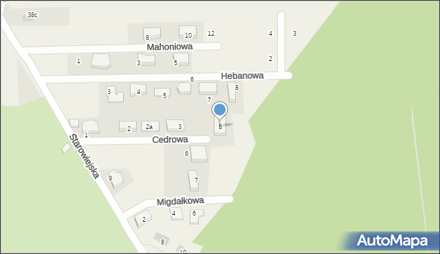 Stary Żagań, Cedrowa, 8, mapa Stary Żagań