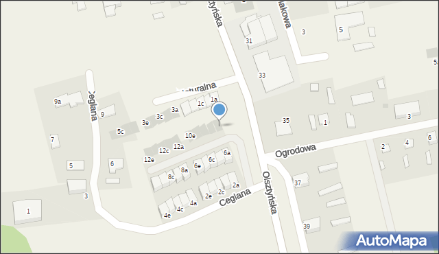 Stawiguda, Ceglana, 10a, mapa Stawiguda