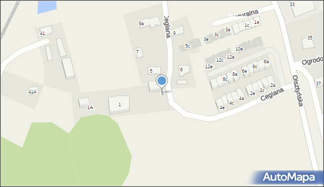 Stawiguda, Ceglana, 3, mapa Stawiguda