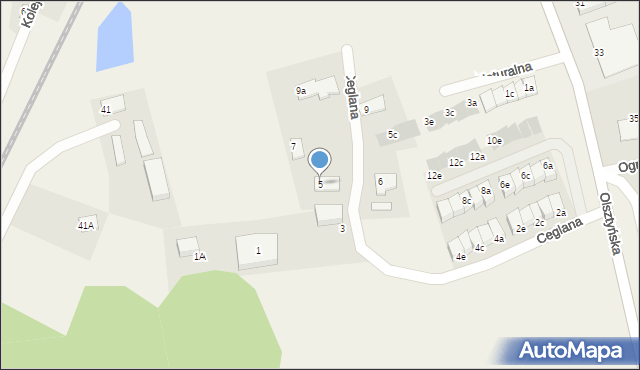 Stawiguda, Ceglana, 5, mapa Stawiguda