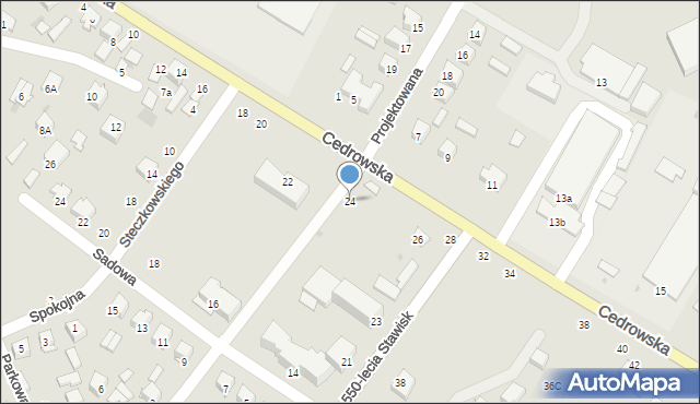 Stawiski, Cedrowska, 24, mapa Stawiski