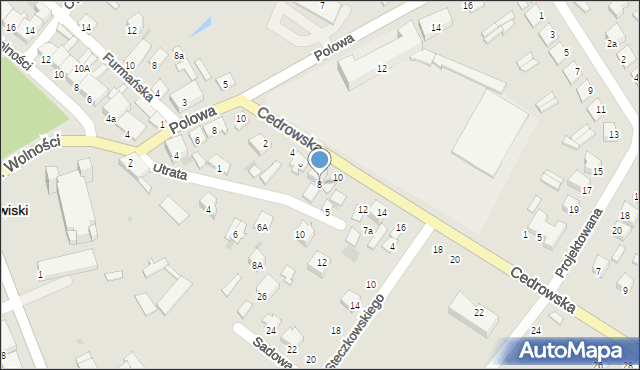 Stawiski, Cedrowska, 8, mapa Stawiski