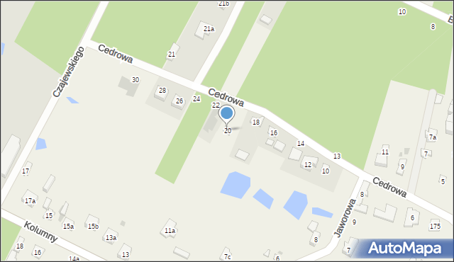 Stróża, Cedrowa, 20, mapa Stróża