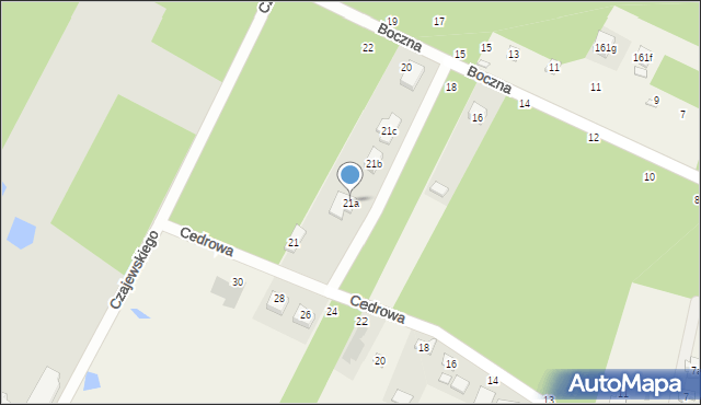 Stróża, Cedrowa, 21a, mapa Stróża