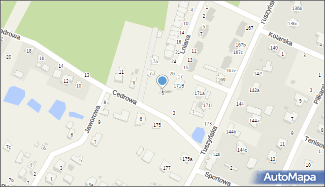 Stróża, Cedrowa, 5, mapa Stróża