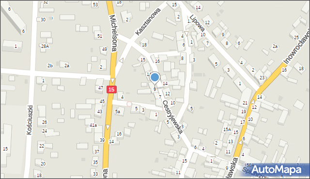 Strzelno, Cestryjewska, 9, mapa Strzelno