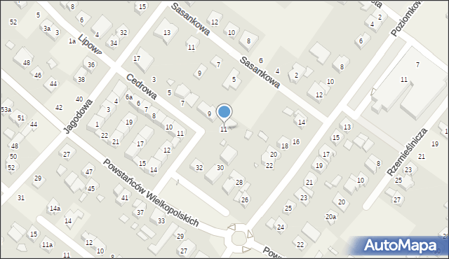 Suchy Las, Cedrowa, 11, mapa Suchy Las