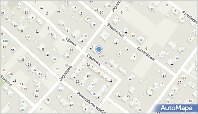 Suchy Las, Cedrowa, 3, mapa Suchy Las