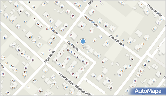 Suchy Las, Cedrowa, 5, mapa Suchy Las