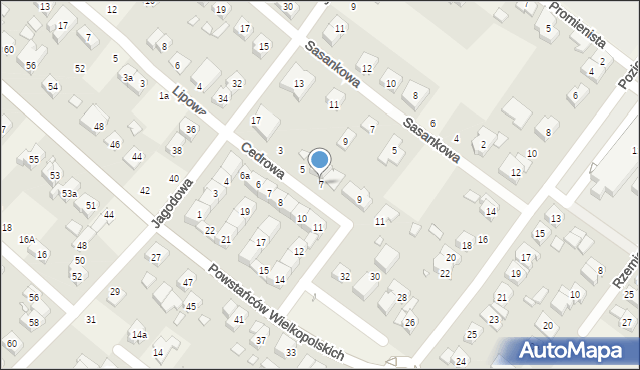 Suchy Las, Cedrowa, 7, mapa Suchy Las