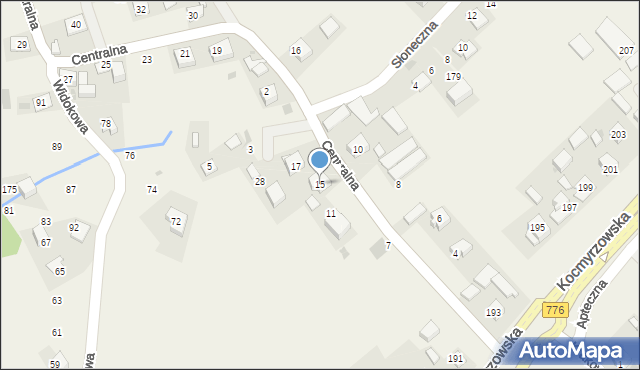 Sulechów, Centralna, 15, mapa Sulechów