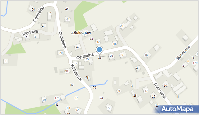 Sulechów, Centralna, 23, mapa Sulechów