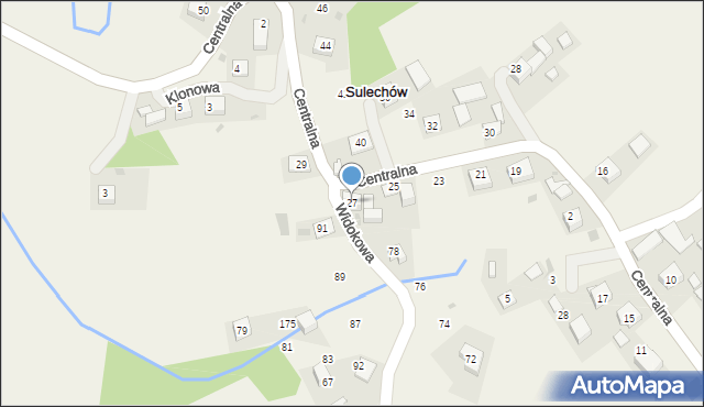 Sulechów, Centralna, 27, mapa Sulechów