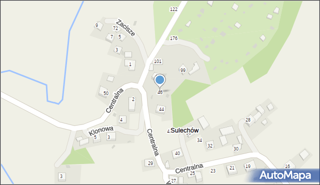 Sulechów, Centralna, 46, mapa Sulechów