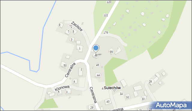 Sulechów, Centralna, 48, mapa Sulechów