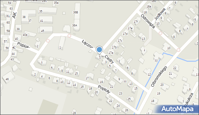 Sulechów, Cedry Krzysztofa, 1, mapa Sulechów