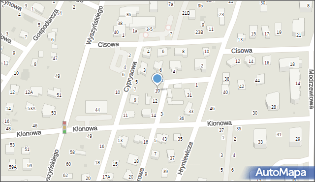 Świdnik, Cedrowa, 10, mapa Świdnika