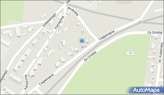 Świebodzin, Cegielniana, 18, mapa Świebodzin